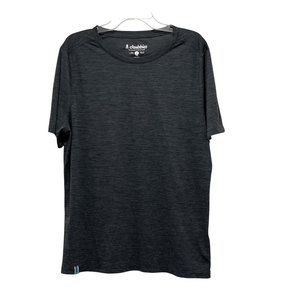 Chubbies Excellent T-Shirt Men Large Charcoal Grey Heathered Performance Active